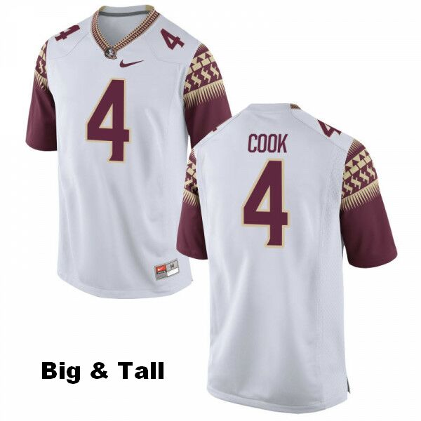 Men's NCAA Nike Florida State Seminoles #4 Dalvin Cook College Big & Tall White Stitched Authentic Football Jersey EET2369AW